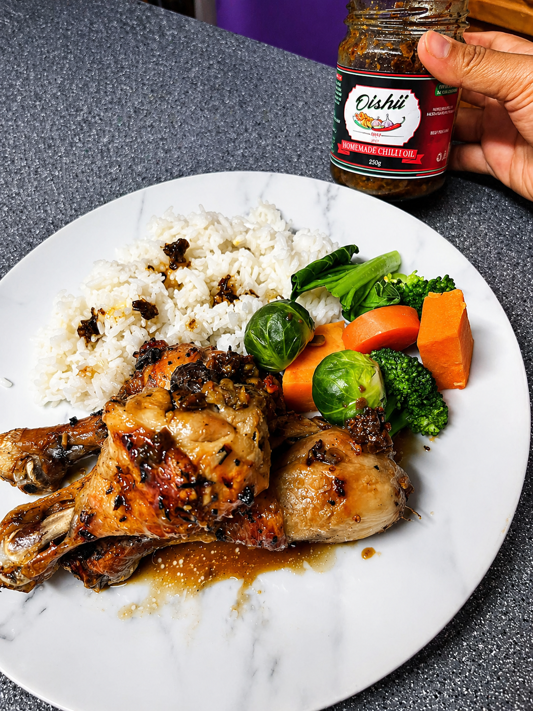 Roast Chicken with Oishii Chilli Oil